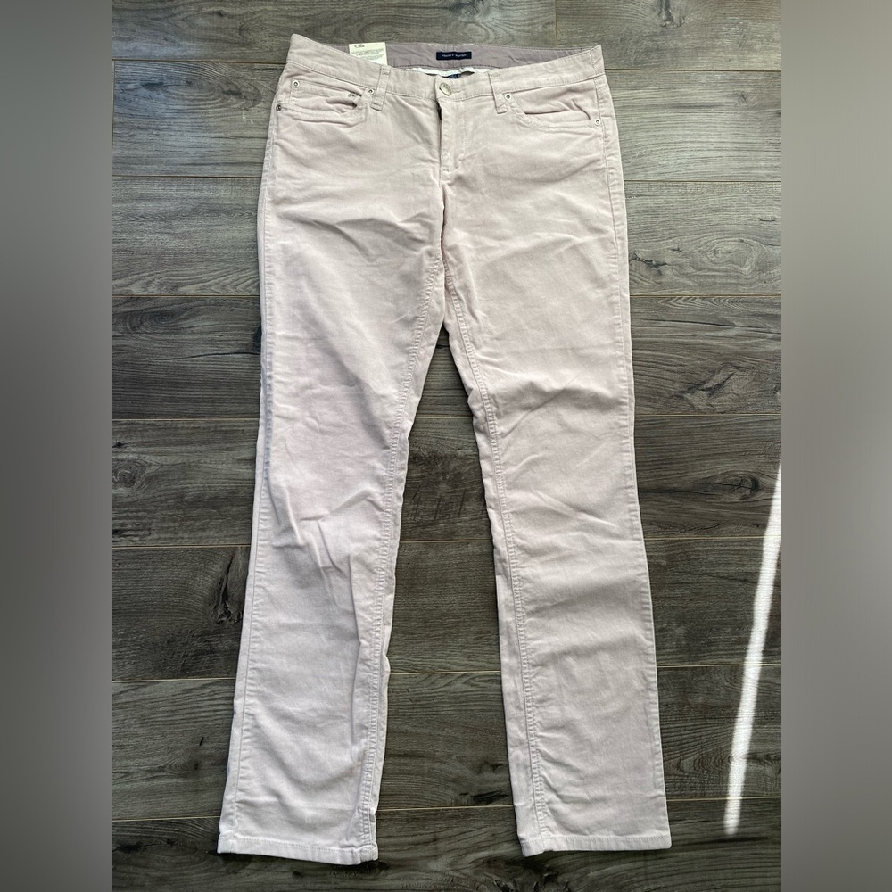NWT Tommy Hilfiger straight leg light pink corduroy low rise pants slim fit